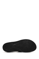 Women's Black Straw Slippers | Derimod Women's Black Straw Slippers | Derimod