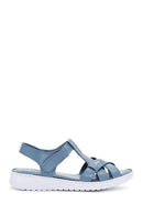 Kadın Mavi Deri Comfort Sandalet | Derimod Kadın Mavi Deri Comfort Sandalet | Derimod