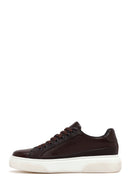 Men's Brown Lace-Up Thick-Soled Leather Sneakers | Derimod Men's Brown Lace-Up Thick-Soled Leather Sneakers | Derimod