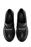 Women's Black Chunky Heel Loafers | Derimod Women's Black Chunky Heel Loafers | Derimod