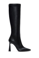 Women's Black Leather Heeled Boots | Derimod Women's Black Leather Heeled Boots | Derimod