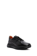 Erkek Siyah Bağcıklı Deri Casual Sneaker | Derimod Erkek Siyah Bağcıklı Deri Casual Sneaker | Derimod