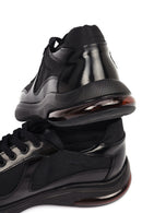Men's Black Lace-Up Thick-Soled Leather Casual Sneaker | Derimod Men's Black Lace-Up Thick-Soled Leather Casual Sneaker | Derimod