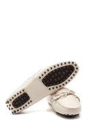 Women's Beige Leather Loafer | Derimod Women's Beige Leather Loafer | Derimod