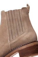 Women's Beige Suede Leather Chelsea Boots | Derimod Women's Beige Suede Leather Chelsea Boots | Derimod