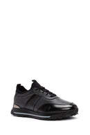 Erkek Siyah Bağcıklı Deri Casual Sneaker | Derimod Erkek Siyah Bağcıklı Deri Casual Sneaker | Derimod