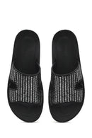 Women's Black Straw Slippers | Derimod Women's Black Straw Slippers | Derimod