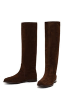 Women's Brown Suede Leather Boot | Derimod Women's Brown Suede Leather Boot | Derimod