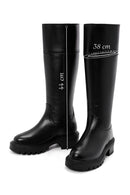 Women's Black Thick Soled Casual Leather Boots | Derimod Women's Black Thick Soled Casual Leather Boots | Derimod