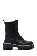 Women's Black Thick Soled Leather Boots | Derimod Women's Black Thick Soled Leather Boots | Derimod