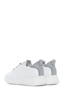 Kadın Beyaz Bağcıklı Deri Sneaker | Derimod Kadın Beyaz Bağcıklı Deri Sneaker | Derimod