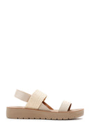Women's Beige Ankle Elastic Sandals | Derimod Women's Beige Ankle Elastic Sandals | Derimod