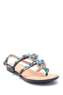Women's Casual Stone Detailed Sandals | Derimod Women's Casual Stone Detailed Sandals | Derimod