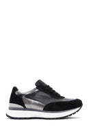 Women's Black Lace-Up Leather Sneaker | Derimod Women's Black Lace-Up Leather Sneaker | Derimod