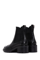 Women's Black Leather Heeled Chelsea Boots | Derimod Women's Black Leather Heeled Chelsea Boots | Derimod
