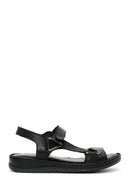 Women's Black Leather Comfort Sandals | Derimod Women's Black Leather Comfort Sandals | Derimod