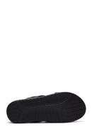 Women's Black Leather Comfort Slippers | Derimod Women's Black Leather Comfort Slippers | Derimod