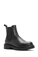 Women's Black Zippered Leather Chelsea Boots | Derimod Women's Black Zippered Leather Chelsea Boots | Derimod