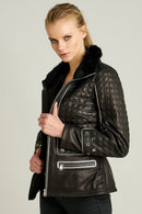 Anabella Women's Leather Jacket | Derimod Anabella Women's Leather Jacket | Derimod