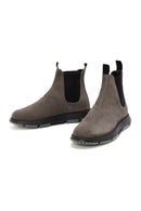 Men's Gray Nubuck Leather Casual Chelsea Boots | Derimod Men's Gray Nubuck Leather Casual Chelsea Boots | Derimod