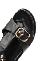 Women's Black Ankle Strap Leather Sandals | Derimod Women's Black Ankle Strap Leather Sandals | Derimod