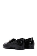 Kadın Siyah Deri Kroko Loafer | Derimod Kadın Siyah Deri Kroko Loafer | Derimod