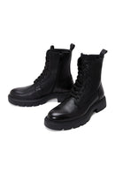 Men's Black Leather Boots Flat Boots | Derimod Men's Black Leather Boots Flat Boots | Derimod