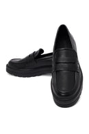 Kadın Siyah Kalın Tabanlı Maskülen Loafer | Derimod Kadın Siyah Kalın Tabanlı Maskülen Loafer | Derimod