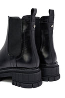 Woman Black Thick Sole Leather Chelsea Boots | Derimod Woman Black Thick Sole Leather Chelsea Boots | Derimod