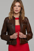 Sara Women's Leather Jacket | Derimod Sara Women's Leather Jacket | Derimod