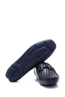 Erkek Lacivert Deri Örgülü Casual Loafer | Derimod Erkek Lacivert Deri Örgülü Casual Loafer | Derimod