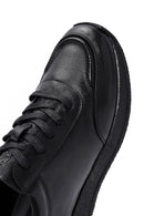 Erkek Siyah Bağcıklı Deri Sneaker | Derimod Erkek Siyah Bağcıklı Deri Sneaker | Derimod