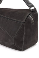 Woman Gray Long-Strap Suede Crossbody Bag | Derimod Woman Gray Long-Strap Suede Crossbody Bag | Derimod