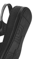 Kadın Siyah Kalın Tabanlı Deri Comfort Sandalet | Derimod Kadın Siyah Kalın Tabanlı Deri Comfort Sandalet | Derimod