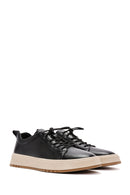 Men's Black Lace-up Leather Sneaker | Derimod Men's Black Lace-up Leather Sneaker | Derimod