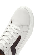 Men's White Lace-up Thick-Sole Leather Sneaker | Derimod Men's White Lace-up Thick-Sole Leather Sneaker | Derimod