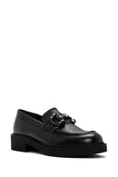 Kadın Siyah Tokalı Deri Maskülen Loafer | Derimod Kadın Siyah Tokalı Deri Maskülen Loafer | Derimod