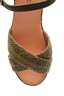 Women's Wedge Heeled Straw Sandals | Derimod Women's Wedge Heeled Straw Sandals | Derimod