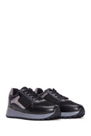 Women's Black Suede Detailed Leather Sneaker | Derimod Women's Black Suede Detailed Leather Sneaker | Derimod