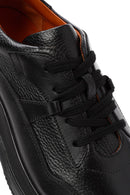 Erkek Siyah Bağcıklı Deri Casual Sneaker | Derimod Erkek Siyah Bağcıklı Deri Casual Sneaker | Derimod