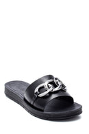 Women's Chain Detailed Slippers | Derimod Women's Chain Detailed Slippers | Derimod