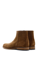 Men's Tan Suede Leather Zippered Boots | Derimod Men's Tan Suede Leather Zippered Boots | Derimod