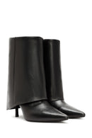 Women's Black Thin Heeled Leather Boots | Derimod Women's Black Thin Heeled Leather Boots | Derimod