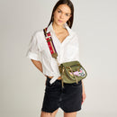 Green Fabric Women's Crossbody Bag | Derimod Green Fabric Women's Crossbody Bag | Derimod