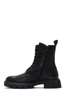 Men's Black Leather Boots Flat Boots | Derimod Men's Black Leather Boots Flat Boots | Derimod