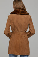 Rhoda Women's Suede Leather Jacket | Derimod Rhoda Women's Suede Leather Jacket | Derimod