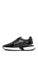 Men's Black Crocodile Patterned Leather Sneakers | Derimod Men's Black Crocodile Patterned Leather Sneakers | Derimod