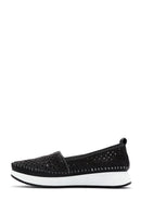 Women's Black Thick Soled Leather Comfort Loafer | Derimod Women's Black Thick Soled Leather Comfort Loafer | Derimod