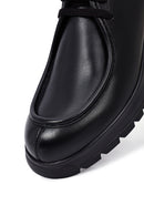 Men's Black Lace-Up Thick-Soled Leather Casual Shoes | Derimod Men's Black Lace-Up Thick-Soled Leather Casual Shoes | Derimod