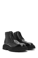 Men's Black Zippered Leather Casual Boots | Derimod Men's Black Zippered Leather Casual Boots | Derimod